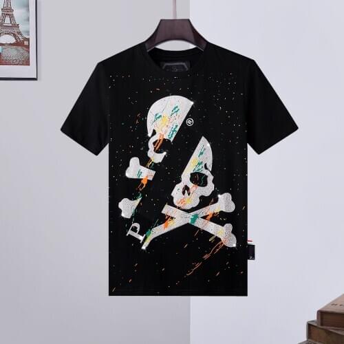 Fashion Men T-shirt Short Sleeve 3D Printed Diamond T-shirt Men Women Plein Skull Sportswear Tops Streetwear Fitness Sportswear