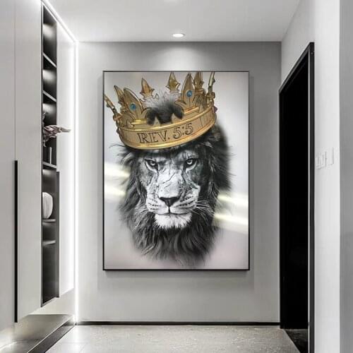 Wall Art Pictures A Lion with Dignity HD Animal Cool Prints Poster Home Decor Canvas Paintings Modular No Frame for Living Room