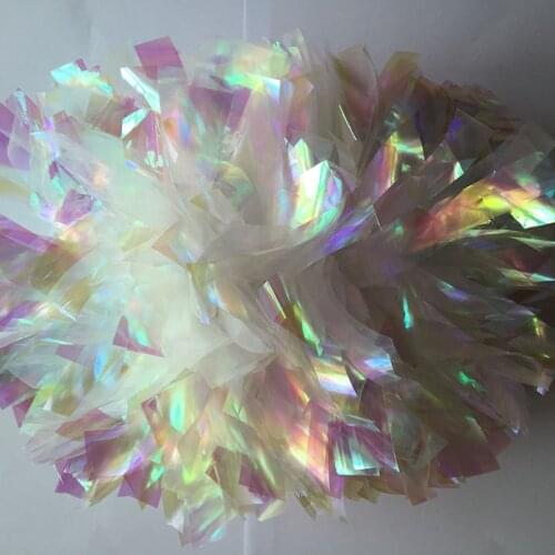 Do not Fade 1Piece Cheerleader Pom poms 6" Baton Handle Fire /Rainbow Color Fully Shinny Competion Poms Custom Color 180g