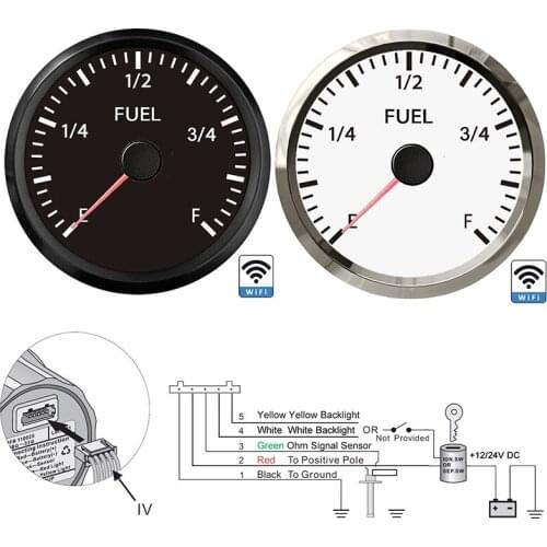 NEW 52mm Fuel Level Gauge WiFi Car Marine Fuel Gauge Tank Meter Support PC/Laptop/Mobile Phone WiFi Connection Configuration