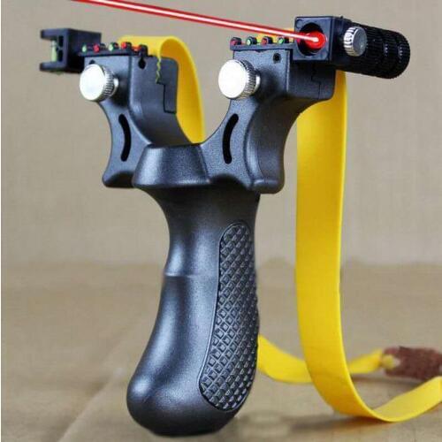 Hunting Slingshot Resin Catapult with Laser Light Sight Level Outdoor Shooting with Rubber Band Outdoor Sports Hunting
