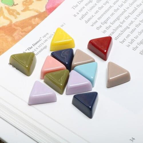 Wholesale 50pcs/lot color printing geometry triangle shape fashion resin beads diy jewelry earring/garment pendant accessory