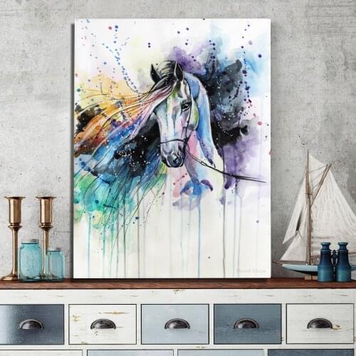 Printed Animals Posters Horse Paintings Canvas Wall Art Paintings Decorative Prints Posters Prints for Bedroom Home Decoration