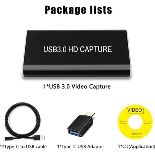 HDMI to TYPE C USB 3.0 60FPS VIDEO CAPTURE Dongle Game Streaming Live Stream Broadcast 1080P for Windows/Linux/Mac for UVC UAC