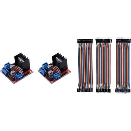 L298N Motor Drive Controller Board Stepper Motor Control Module Dual H-Bridge with DC Motor and Smart Car Wheel