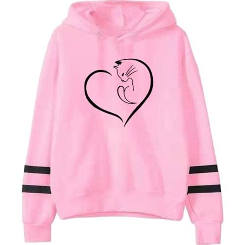 Striped Hoodies Sweatshirt Streetwear Women Harajuku Oversize Pullover Korean Fashion Couples Matching Long Sleeve Tops