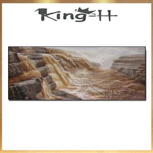 Hand-painted realistic original Yellow River oil painting on the canvas wall collection of art frameless painting decoration