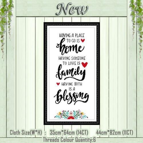 Happy family blessing home decoe painting counted printed on the canvas DMC 11CT 14CT kit Cross Stitch Embroidery needlework Set