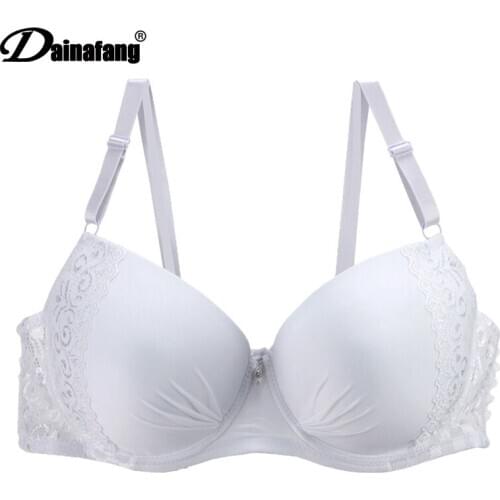 New plus size sexy lingerie Push Up Lace Bra Large Ladies For Deep Underwear V Luxury Brasilia
