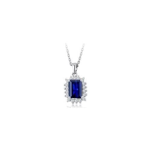 Symbol Gold 1.60 Carat Diamond Sapphire Necklace Fashion Jewelry Stylish Brilliant Eye-catching Pendant For Women
