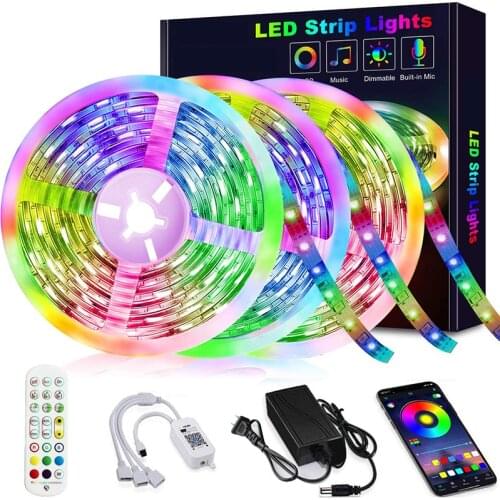 LED Strip Lights RGB Bluetooth 5/10/15 M 5050 Led Light for Room Flexible Lamp Ribbon SMD RGB Tape Diode Luces DC 12V Control