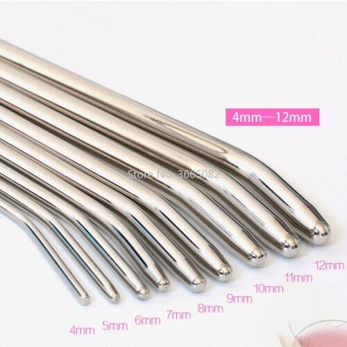 4-12mm Stainless Steel Urethral Plug Urethral Sound Catheter Male Penis Plug Sounding Dilator Erotic Adult Sex Toys for Men