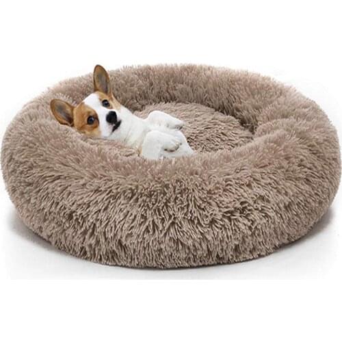 Calming Comfy Dog Bed Round Pet Lounger Cushion For Large Dogs Cat Winter Dog Kennel Christmas Puppy Mat