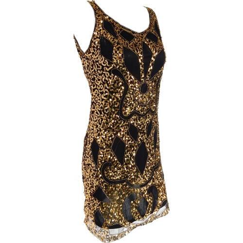 Womens 1920s Sequins Dress Shining Flapper Dress 1920s Vintage Gatsby Dress Great Gatsby Charleston Sequin Tassel Party Dress