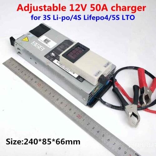 10V-15V Adjustable 12V 50A quick charger with fast speed for 14V LTO battery 14.6V LiFepo4 battery 12.6V li polymer battery