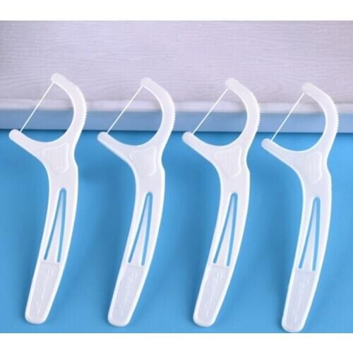 100Pcs New Oral Hygiene Interdental Brushes Dental Floss Flosser Sticks White Tooth Picks Food Residue Remover Teeth Cleaning