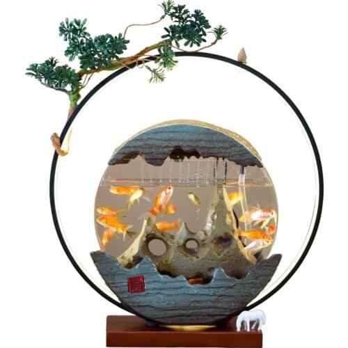 CX Fish Tank Small Desktop Creativity Household Living Room Self-Circulating Water Ecological Landscape Acrylic Decoration