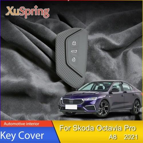 Car Keyless Remote Key Case Smart Key Cover For Seat Keychain Key Fob Cover 1Pcs/Set For Skoda Octavia Pro A8 2021 Accessories