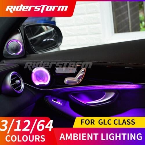 For Mercedes GLC 300 x253 door panel central pandel ambient lamp Atmosphere lighting colorful 3 /12 /64 colors ambient light