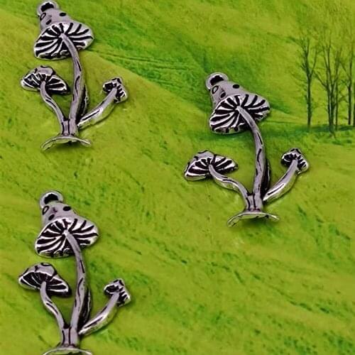 Hzew 5pcs mushroom forest pendant charm moon mushroom jewelry fantasy elves fairy charms woodland for women