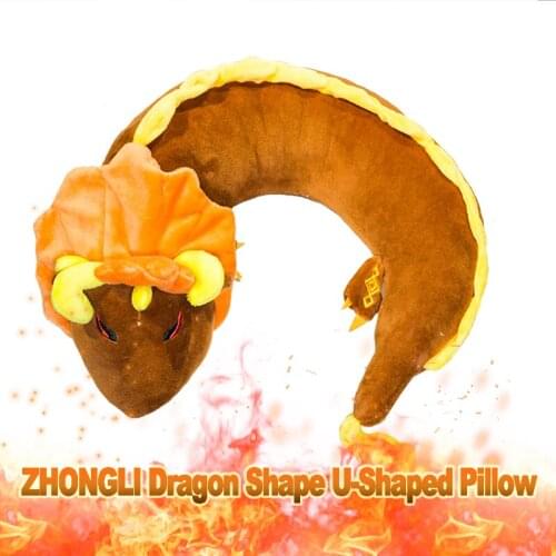 Game Genshin Impact Dragon Neck U-Shaped Pillow Travel Pillow Protector Siesta Cushion Plush Anime Dragon Stuffed Doll