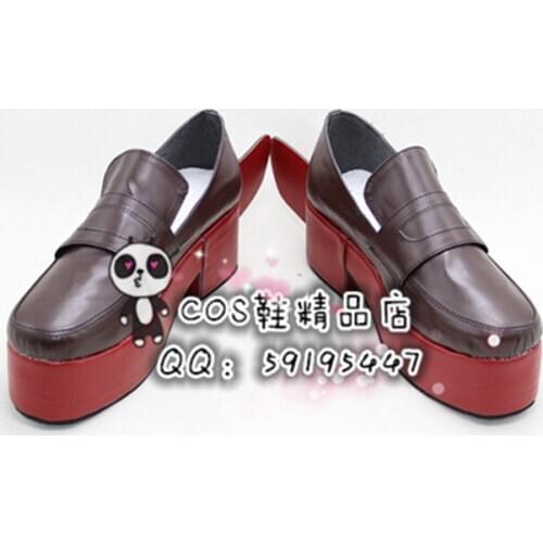 Kantai Collection Kawakaze Brown Thick Heel Cosplay Shoes Boots X002