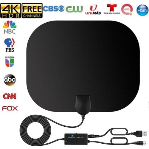 Indoor digital HD DVB-T2 TV antenna with switch regulator amplifier signal intensifier ground wave HDTV antenna