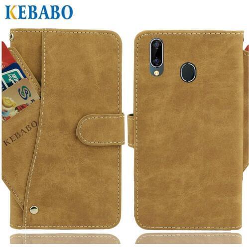 Leather Wallet fluo F2 Case 5.67" Flip Retro Luxury Front Card Slots Cases Cover Business Magnetic Phone Bags