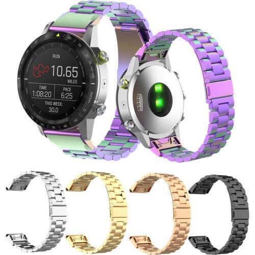 26 22 20mm Metal Bracelet Smart Watch Band For Garmin Fenix 6 6s 6x Pro Solar 5 5s 5x Plus 3HR 945 935 S50 Quatix5 Wrist Strap