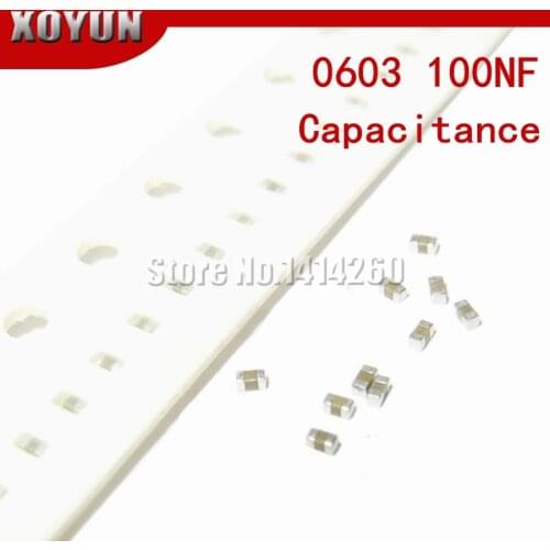100pcs 0603 100NF X7R Error 10% 50V 0603 104 SMD Thick Film Chip Multilayer Ceramic Capacitor