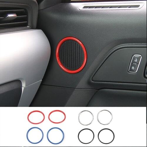MOPAI Small Size Car Interior Door Speaker Ring Decoration Cover ABS Stickers For Ford Mustang 2015 Up Car Styling