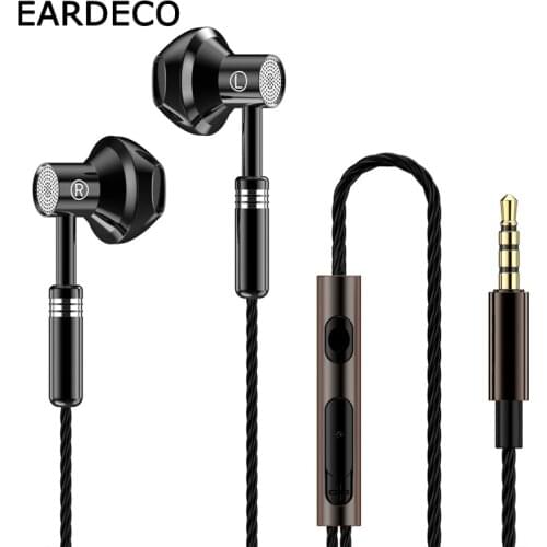 EARDECO Phone Earphone Earbuds Wired Headphones In-ear Sport Mobile Headphones 3.5mm Metal Headset Stereo Earphones with Mic