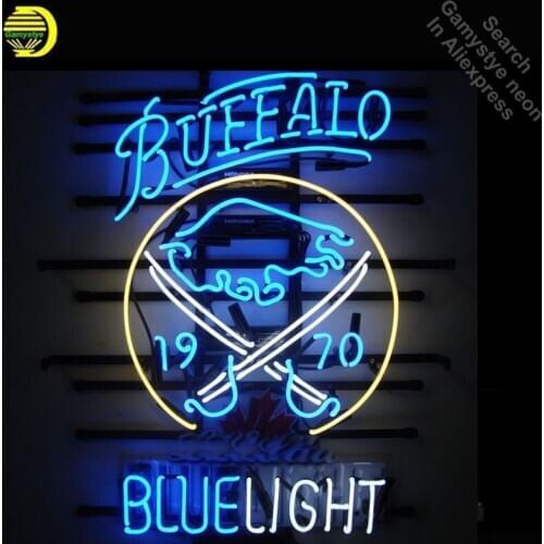 Neon Sign for BS Blue Light Buffal neon bulb Sign Neon lights Sign glass Tube Iconic Advertise Night Light Display light wall