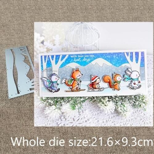 New Design Craft Metal stencil mold Cutting Dies Winter Walk Scene frame scrapbook die cuts Album Paper Card Craft Embossing