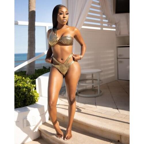 RMSFE 2021 Sexy Beach Party Seaside Holiday Solid Color One Shoulder Back Heart With Mesh Skirt Split Body Swimsuit Three Piece