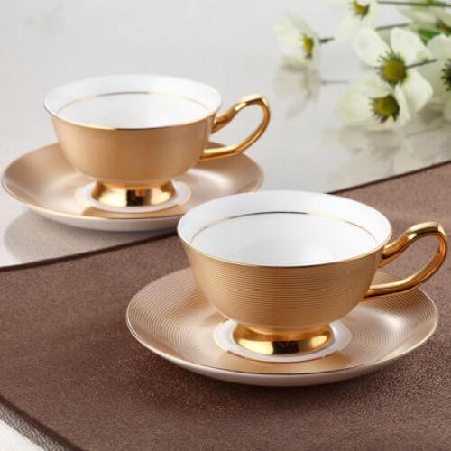 Luxury European coffee set of British bone china single product coffee ceramic cappuccino coffee cup plus disc