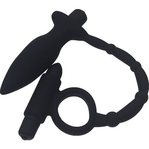 10 Mode Silicone Butt Plug Anal Vibrator with Vibrating Penis Vibrator Cockring Prostata Massage Sex Toys for Men Sex Products