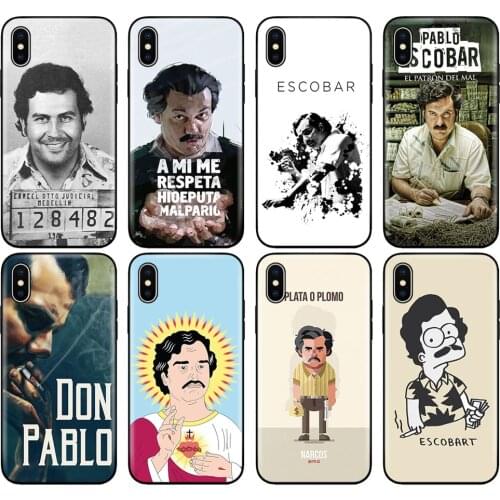 Black tpu case for iphone 5 5s SE 2020 6 6s 7 8 plus x 10 case silicone cover for iphone XR XS 11 pro Max case Pablo Escobar