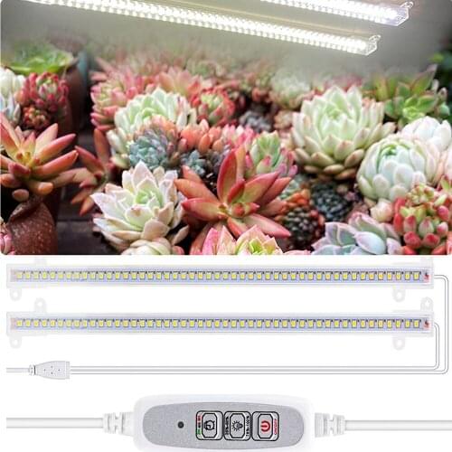 80W LED Grow Strip Light Bar Under Cabinet Lamp Full Spectrum Hydroponic Plant 4Mode Indoor Seeding Flower Bloom Light W/ Timer
