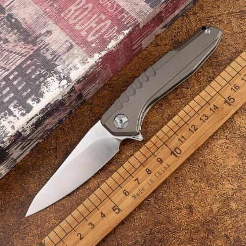 Tactical outdoor M390 blade titanium alloy handle camping hunting self-defense multifunctional EDC tool fruit folding knife
