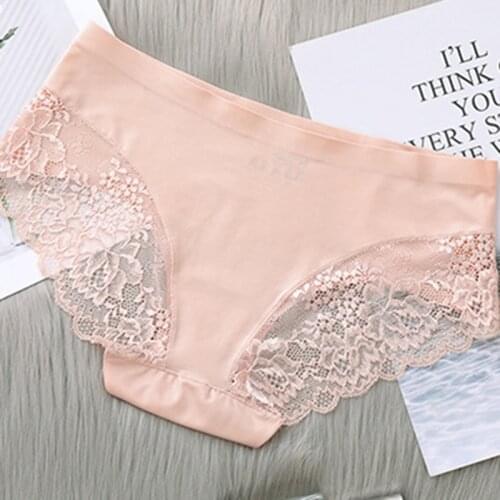 Women Sexy Seamless Panties Ice Silk Women Underwears Cotton Comfortable Low Waist Underpants Female Intimates Plus Size