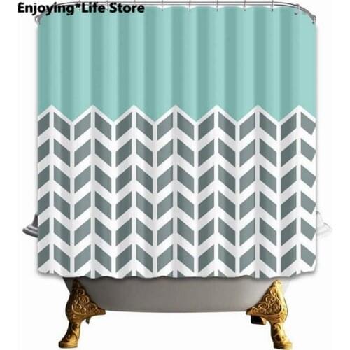 Blue & White Stripes Shower Curtain Waterproof Fabric Shower Curtain Bathroom Decoration 72inch x72inch with 12 Hooks