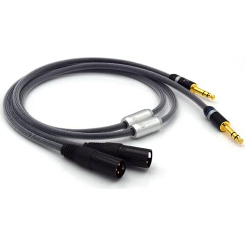 1 Pair Hifi 6.35mm to XLR Male Audio Cable Dual 6.5mm to Dual XLR Audio Line