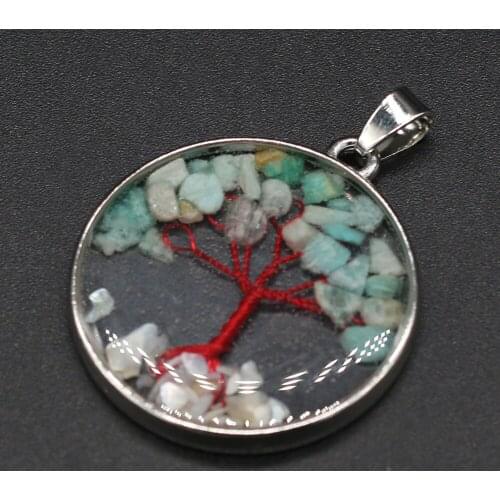1Pcs Natural Stone Amazonites Pendants Reiki Heal Tree of Life Crystal High Quality for Jewelry Making DIY Necklace Earrings