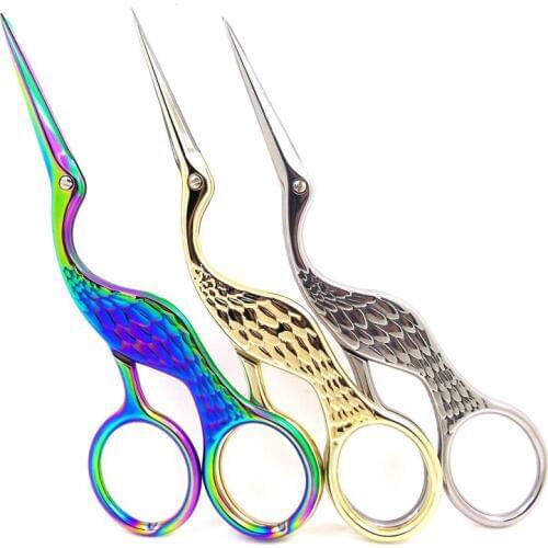 1Pcs Tailors Scissors Sewing Scissors for Needlework Tailors Accessories Vintage Heron Shaped Stainless Steel Scissor Sewing