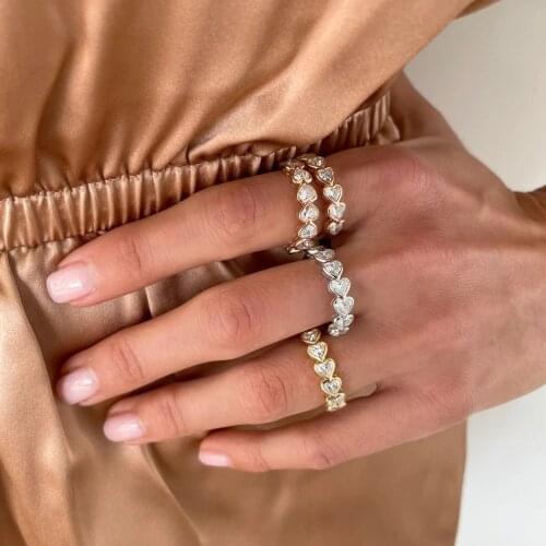 2021 High quality Classic Fashion Heart Ring For Girlfriend Lover charm Micro Pave Clear CZ Sparking Engagement Band Finger Ring