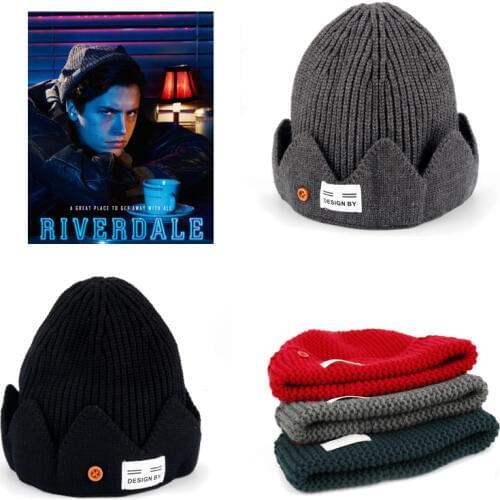 3 styles Jughead Jones Riverdale Cosplay Winter Warm Beanie Hat Topic Exclusive Crown Knitted Cap hats Embroidered dome hat