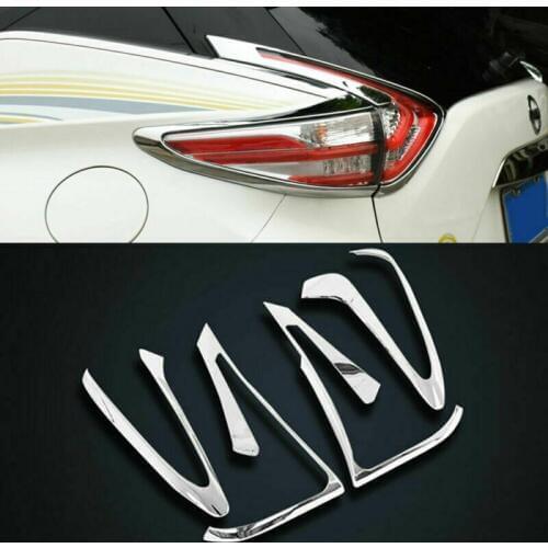 4pcs ABS Chrome Car Rear Light Lamp Decor Cover Trim For Nissan Morano 2015-2019