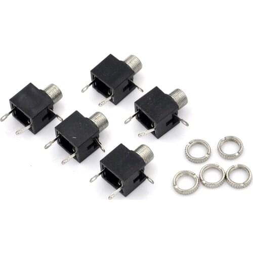 5pcs 3.5mm 3 Pin DIP Headphone Single sonic jack Socket Mono Channel Double Track Socket Female Audio Connector