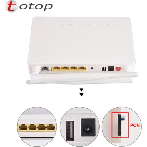 4 PCS Free Shipping ZTE F660 V8 GPON ONU 1GE+3FE+1USB+1TEL+ 5Dbi External Wifi, English firmware FTTH Fiber Optical Terminal ONT